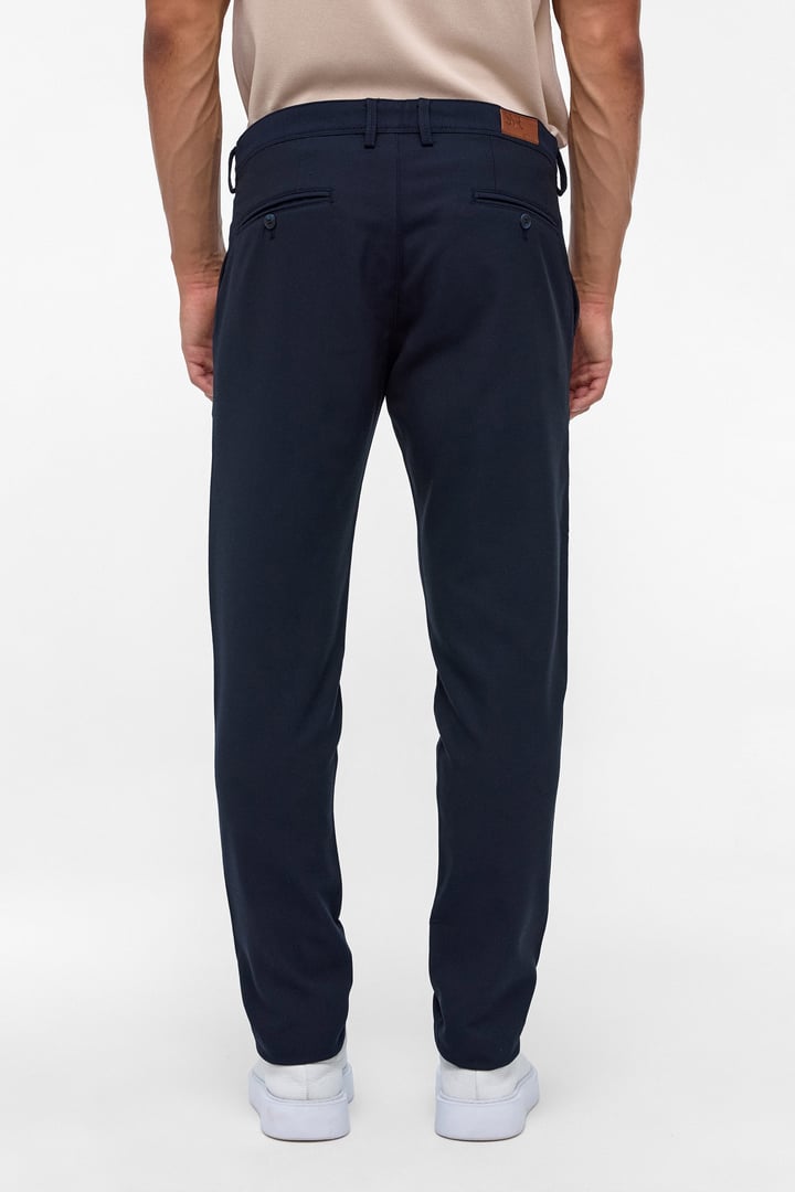 Lacivert Slim Fit Desenli Kumaş Pantolon