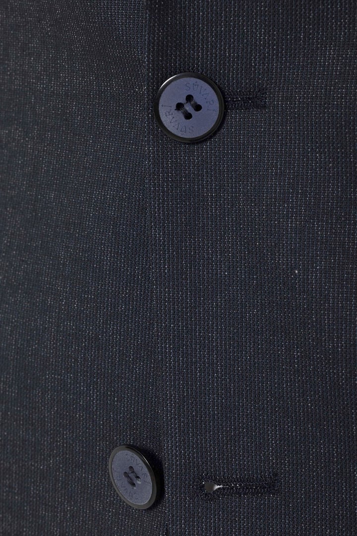 Lacivert Slim Fit Desenli Sivri Yaka 6 Drop Klasik Takım Elbise