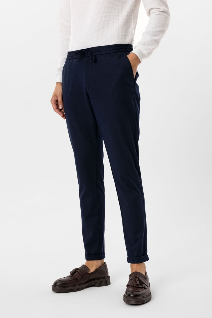 Lacivert Slim Fit Jogger Pantolon
