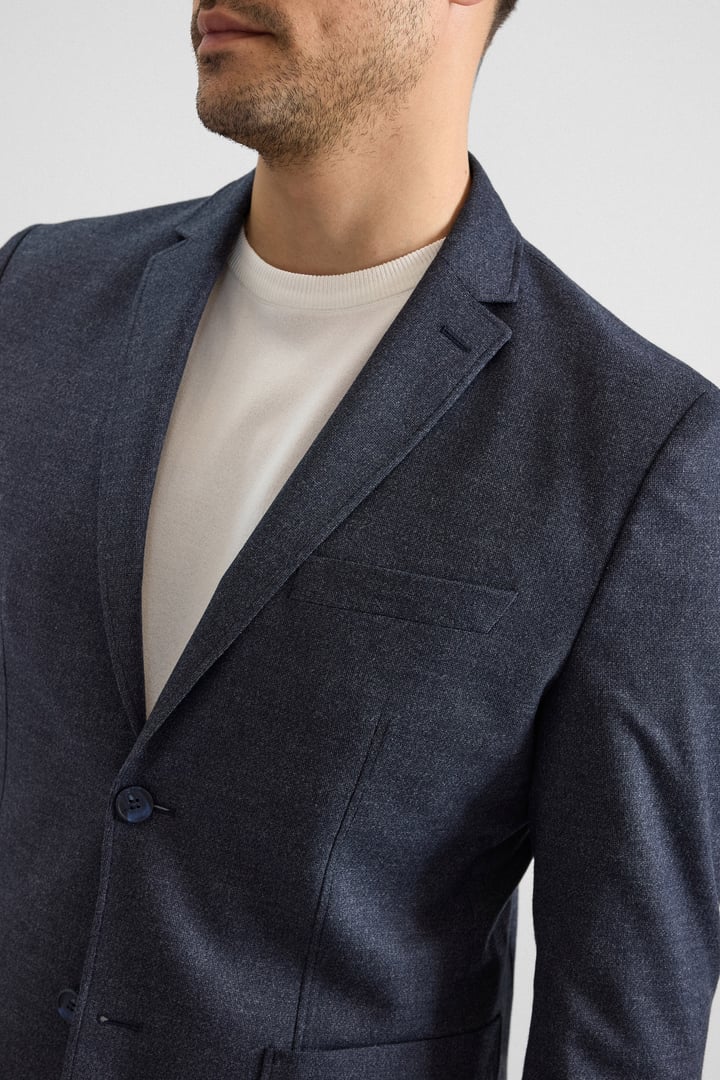 Lacivert Slim Mono Yaka Düz Torba Cep 6 Drop Spor Takım Elbise