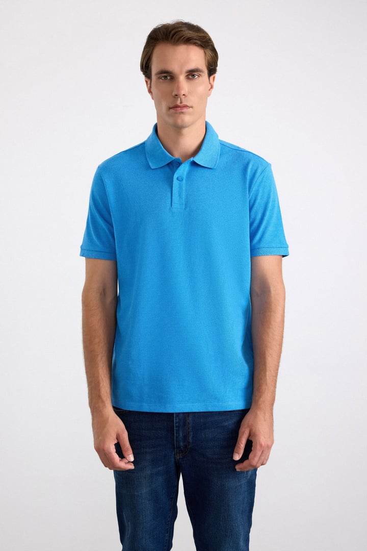 Mavi Regular Armürlü Polo Yaka Tişört
