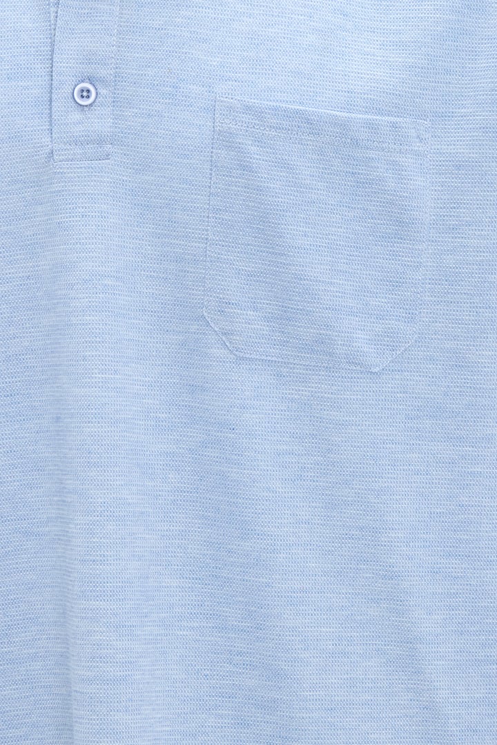 Saks Mavi Regular Armürlü Polo Yaka Tişört
