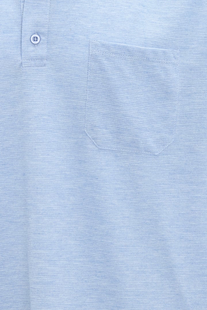 Saks Mavi Regular Armürlü Polo Yaka Tişört