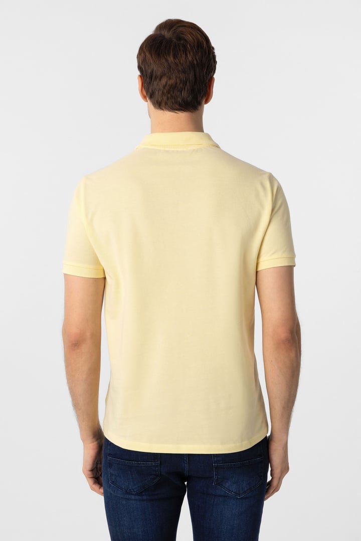 Sarı Slim Fit Düz Polo Yaka Tişört
