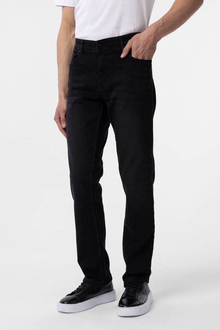 Siyah Regular Denim Pantolon