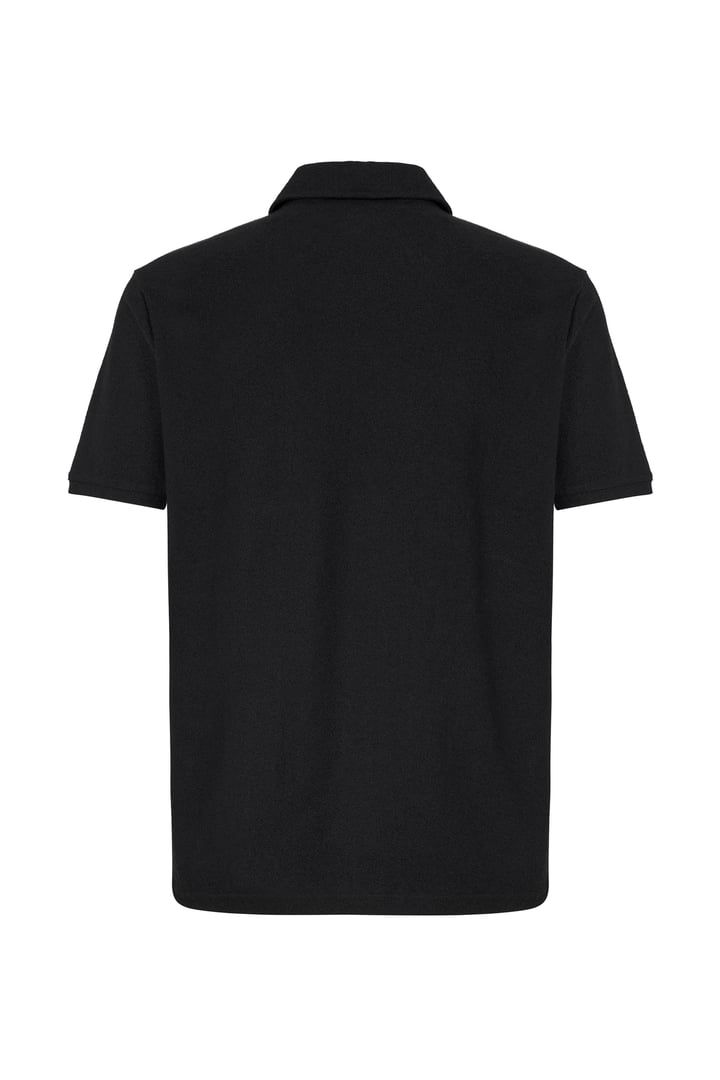 Siyah Regular Düz Polo Yaka Tişört