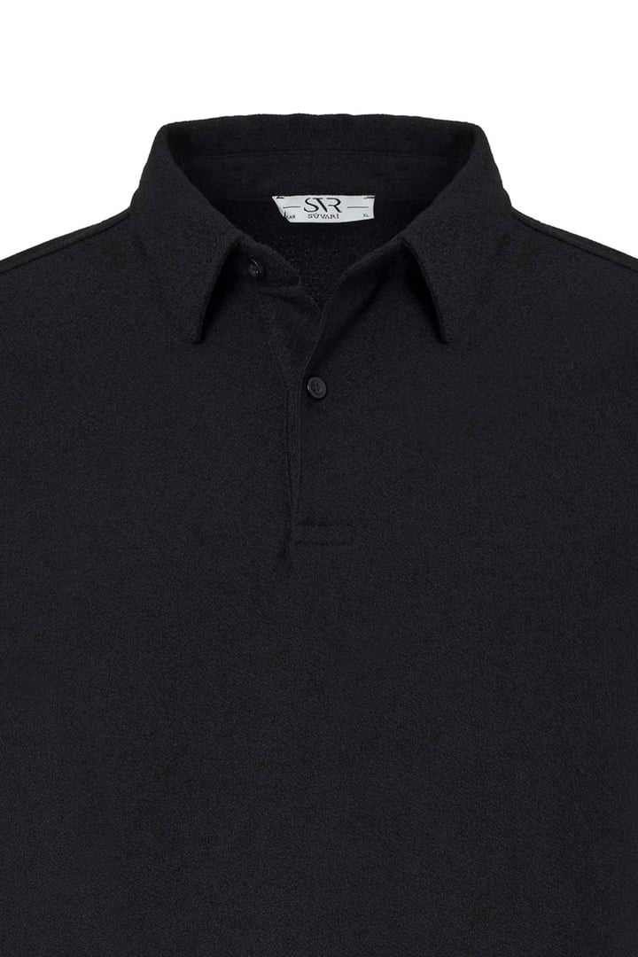 Siyah Regular Düz Polo Yaka Tişört