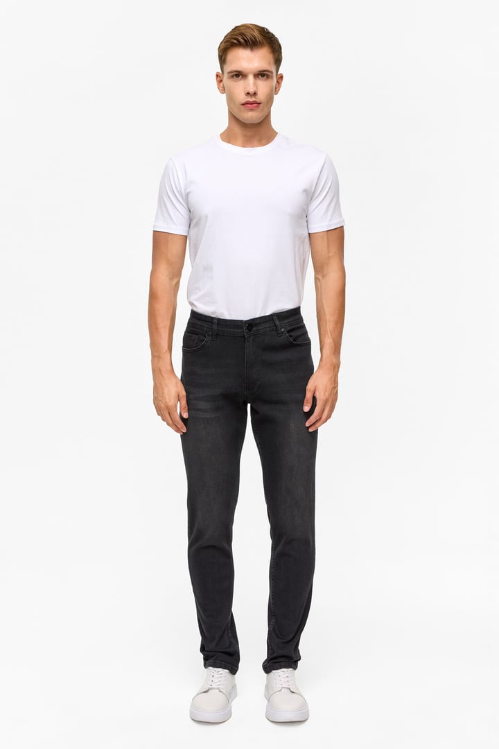 Siyah Slim Denim Pantolon