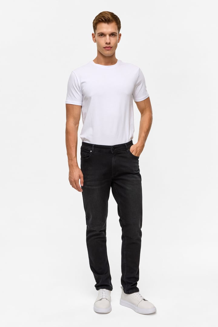 Siyah Slim Denim Pantolon