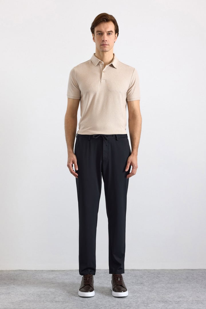 Siyah Slim Düz Jogger Pantolon