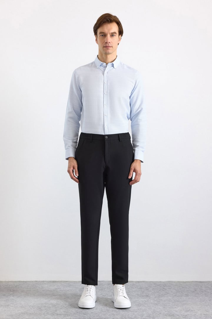 Siyah Slim Düz Jogger Pantolon