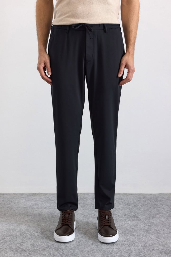 Siyah Slim Düz Jogger Pantolon