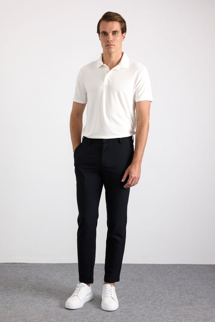Siyah Slim Düz Jogger Pantolon