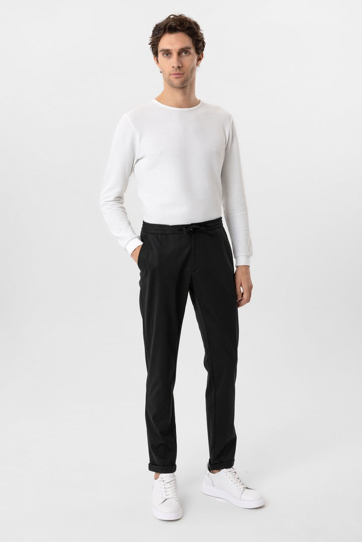 Siyah Slim Fit Jogger Pantolon