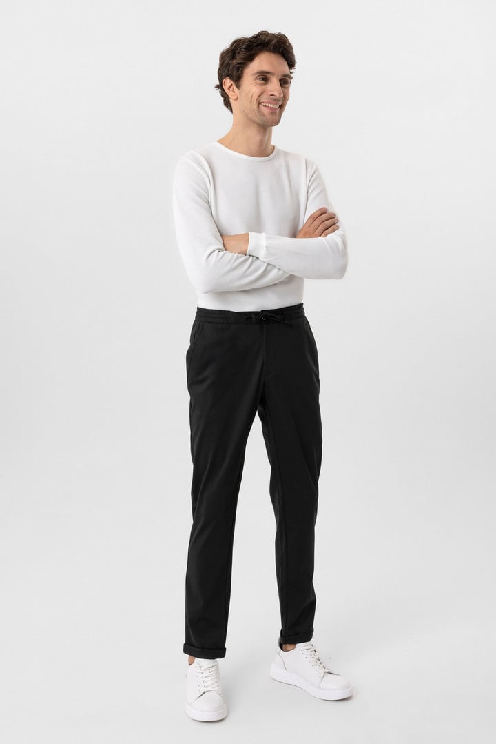 Siyah Slim Fit Jogger Pantolon