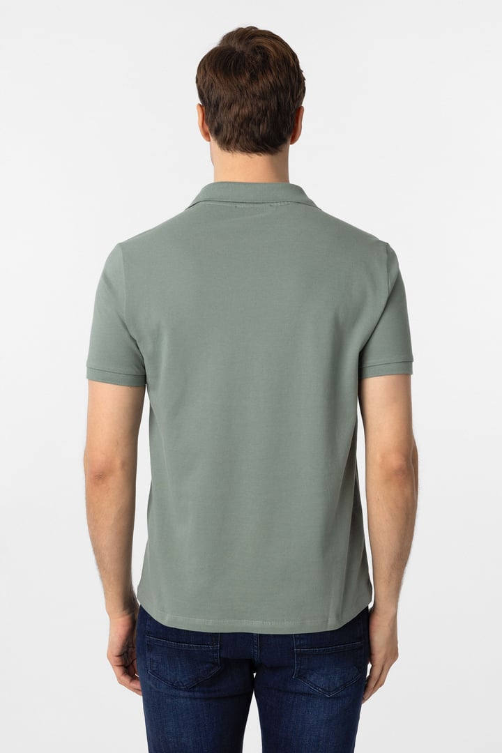 Su Yeşili Slim Fit Düz Polo Yaka Tişört