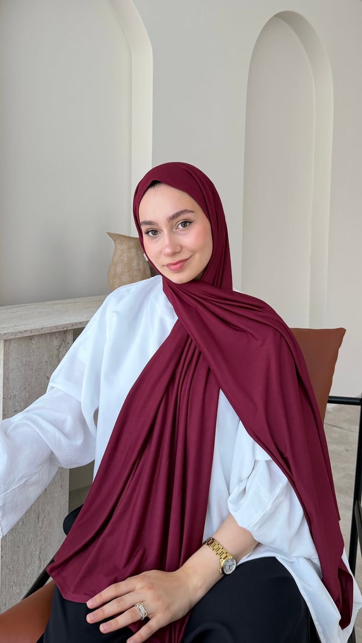 Premium Penye Şal - Koyu Bordo