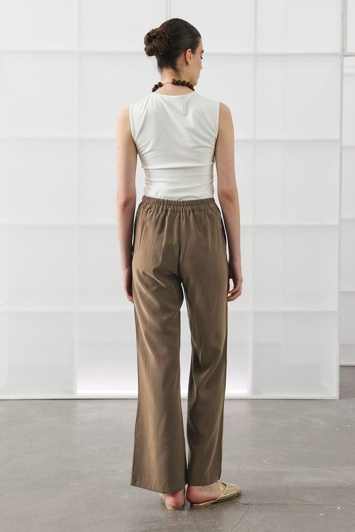 Bej Bol Paça Basic Pantolon