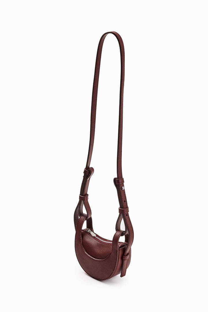 Bordo Oval Formlu Ultra Mini Çanta