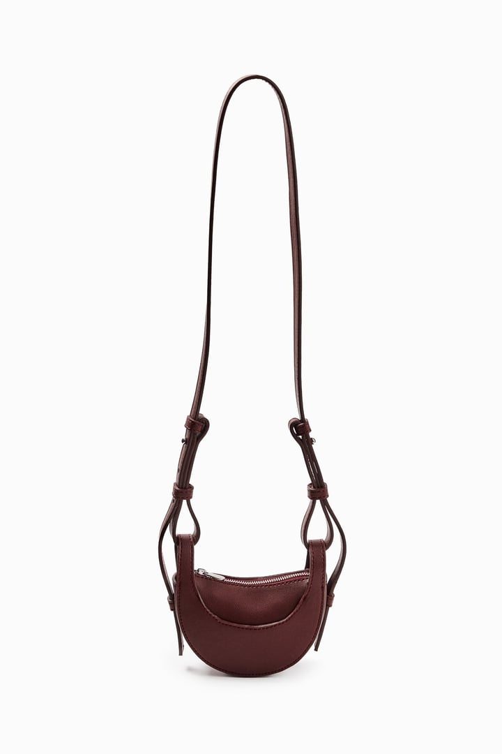 Bordo Oval Formlu Ultra Mini Çanta