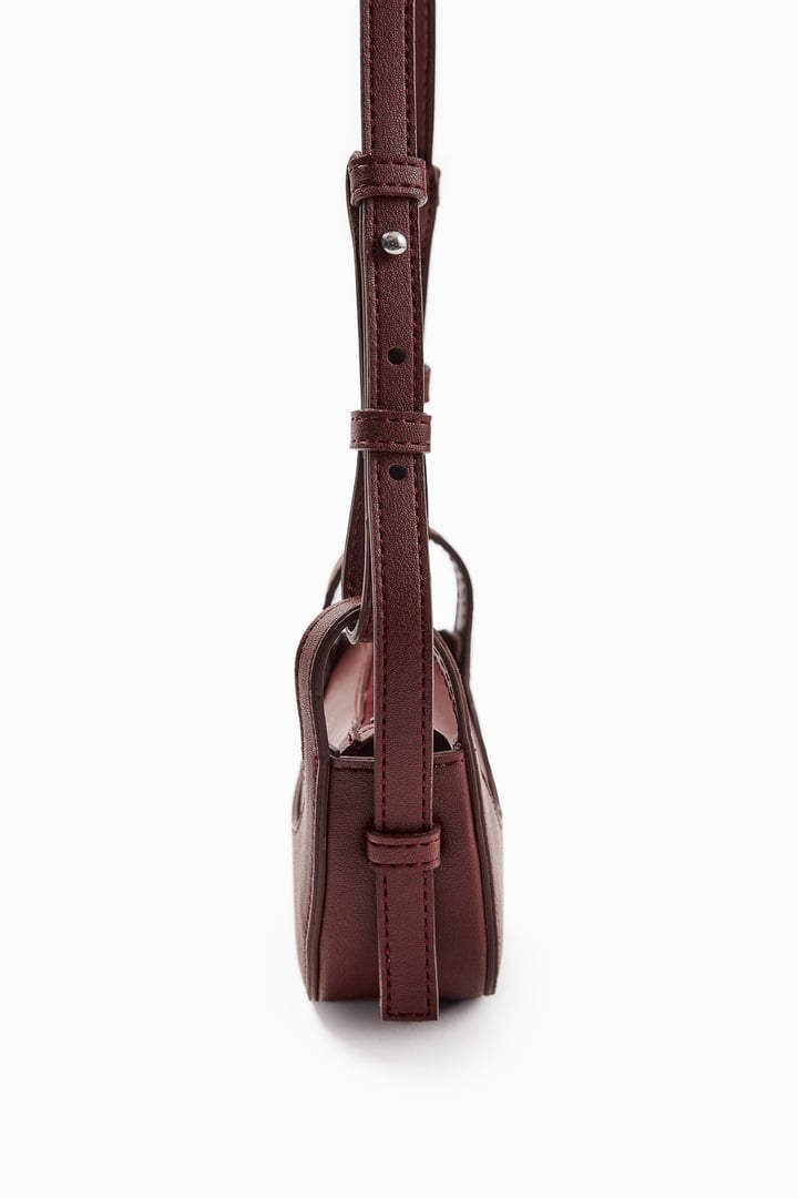 Bordo Oval Formlu Ultra Mini Çanta