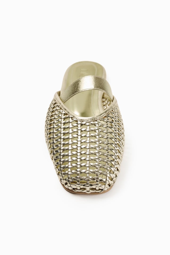 Gold Zarif Örgü Mule Babet