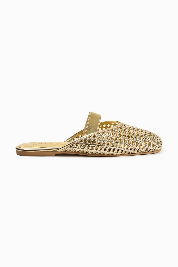 Gold Zarif Örgü Mule Babet
