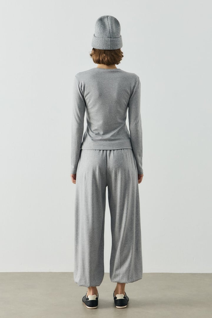 Gri Basic Uzun Kollu Body