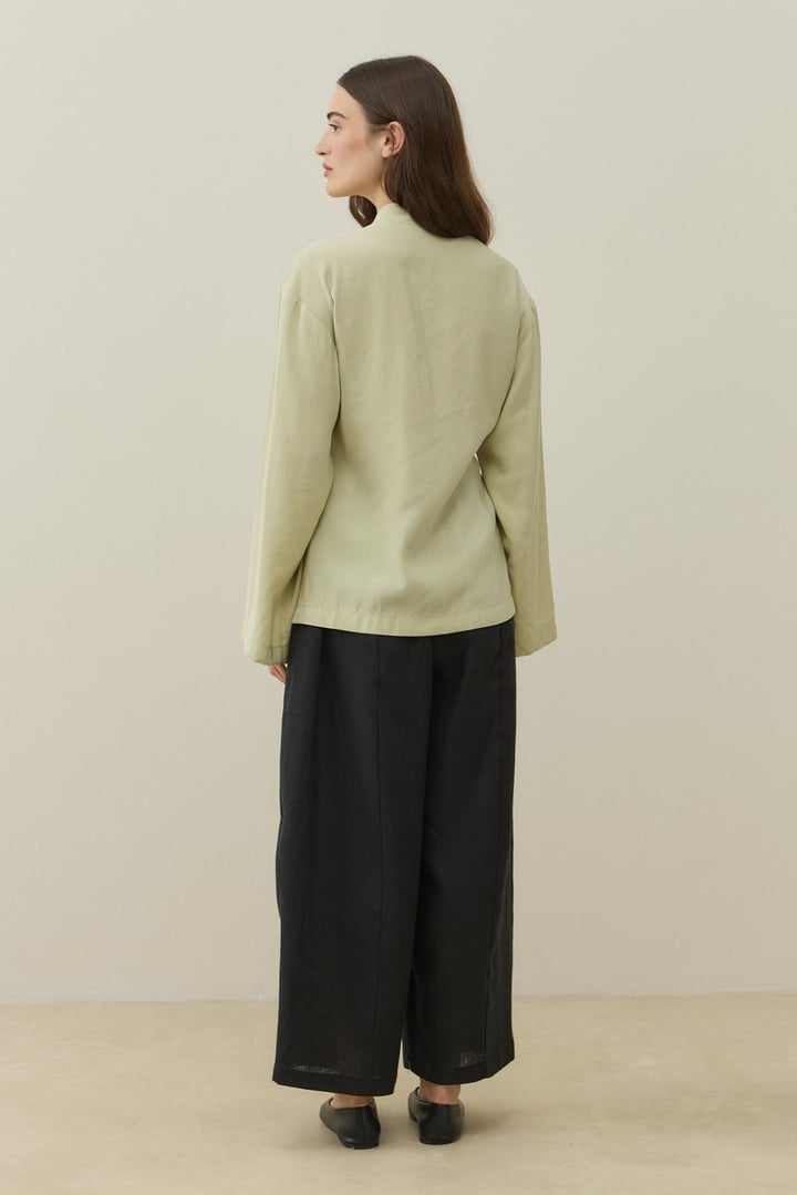 Lime Kruvaze Bağlamalı Mini Kimono
