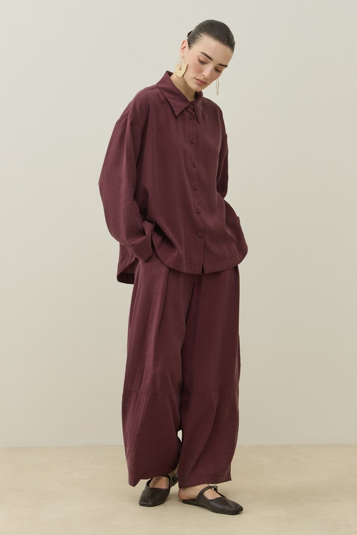 Mürdüm Comfort Gömlek Pantolon Takım