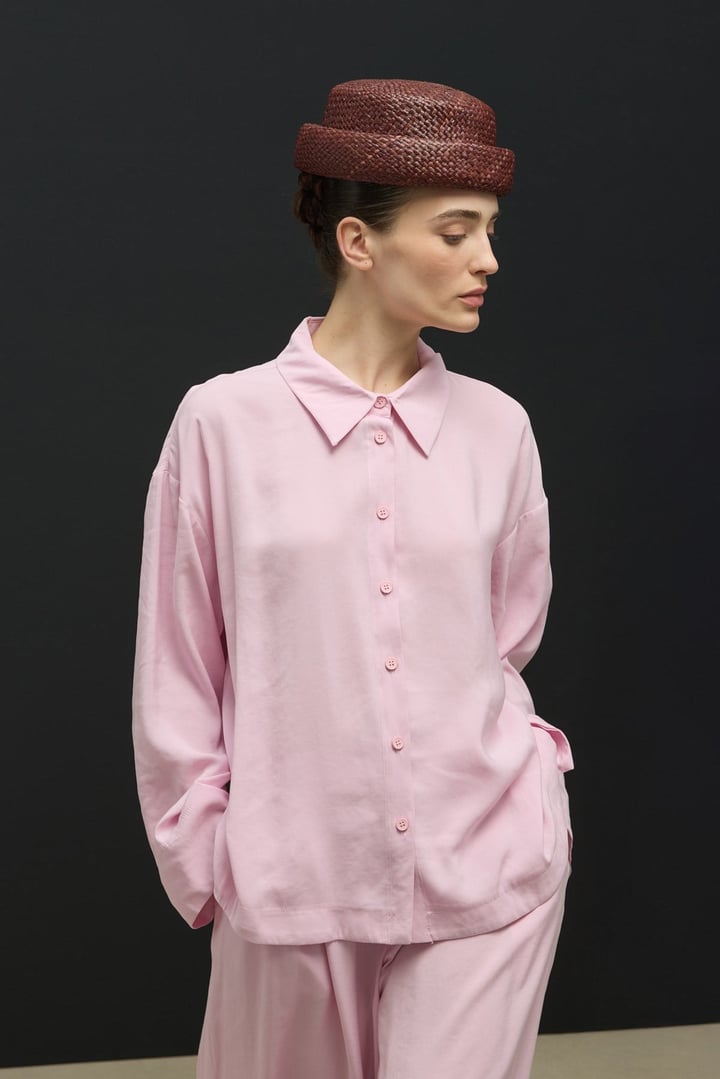 Pembe Comfort Gömlek Pantolon Takım