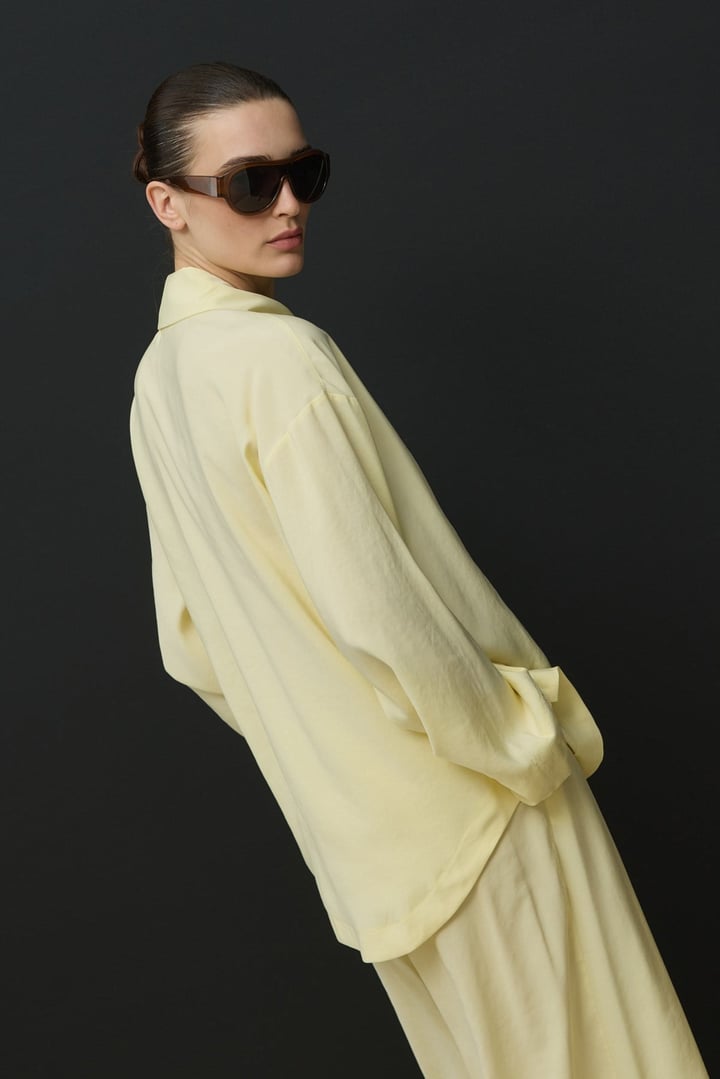 Sarı Comfort Gömlek Pantolon Takım