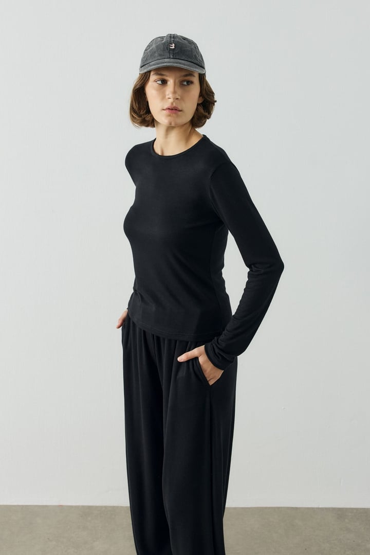 Siyah Basic Uzun Kollu Body