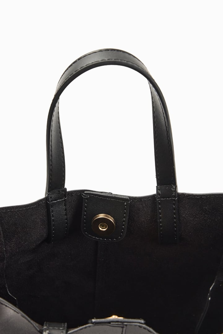 Siyah Bucket Form Esintili City Çanta