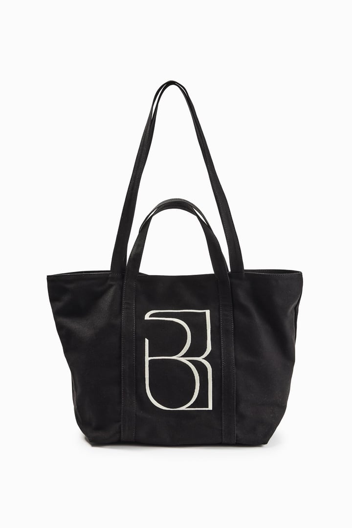Siyah Kanvas Maxi Tote Çanta