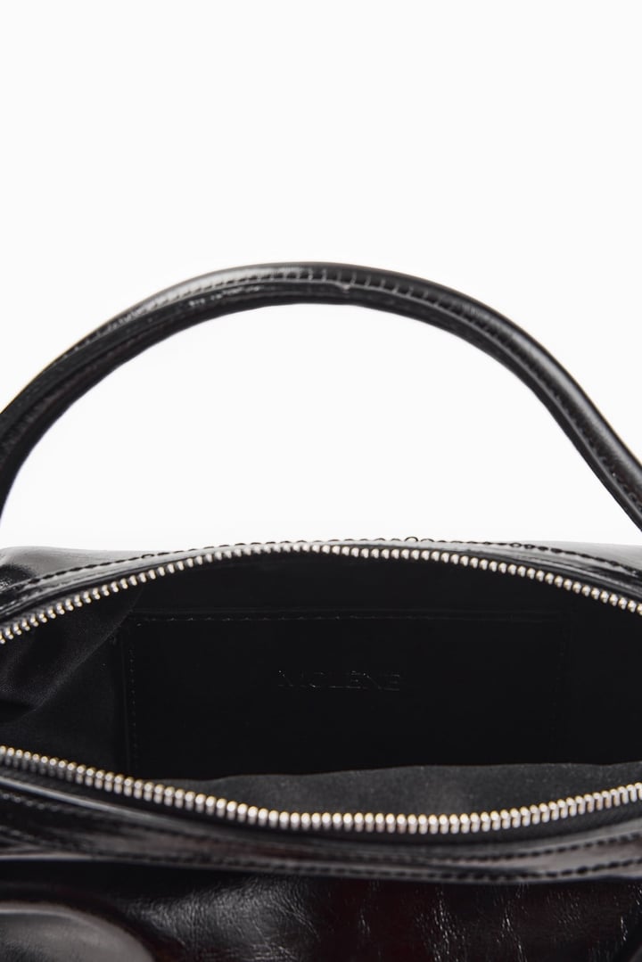 Siyah Minimal Logolu Mini Çanta