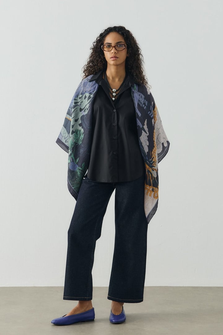 Siyah Relaxed Fit Basic Gömlek