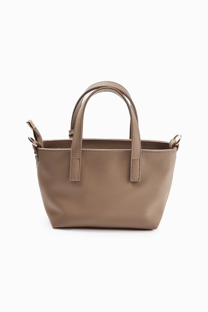 Sütlü Kahve Püskül Detaylı Mini Tote Çanta