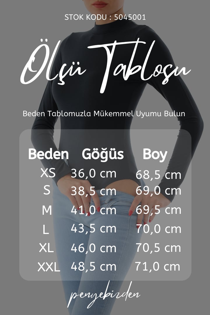Kadın Viskon Boğazlı Kopçalı Zıbın Body-Füme