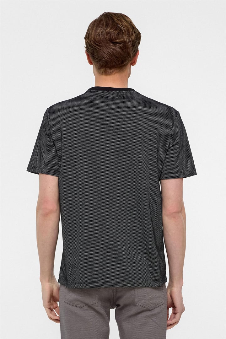 Antrasit Regular Armürlü Bisiklet Yaka Tişört