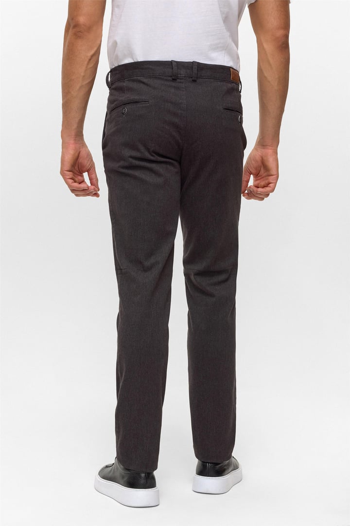 Antrasit Regular Armürlü Kanvas Pantolon