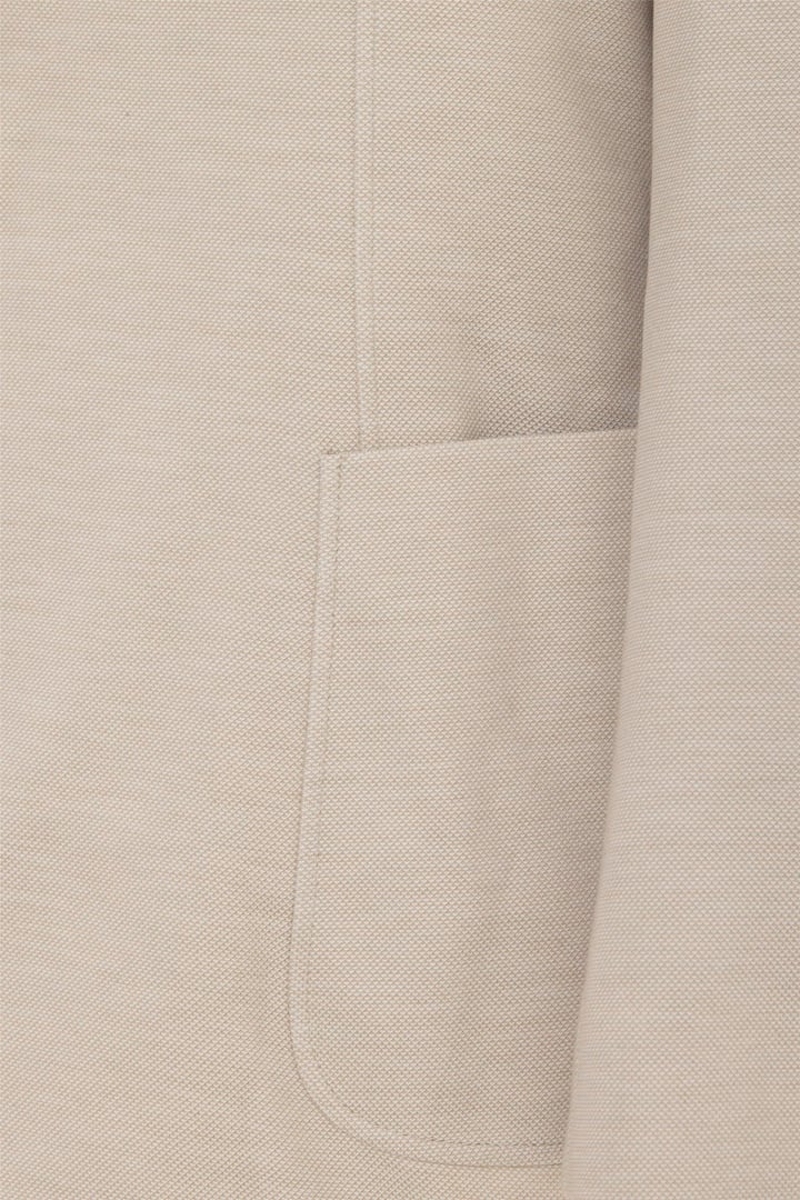 Bej Regular Desenli Mono Yaka 6 Drop Ceket