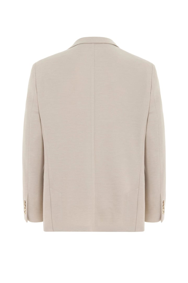 Bej Regular Desenli Mono Yaka 6 Drop Ceket