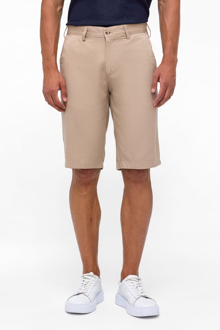 Bej Regular Düz Bermuda Şort