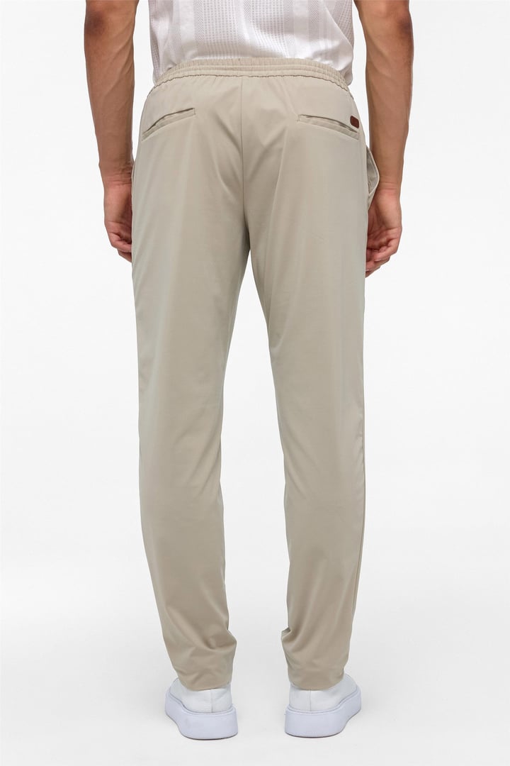 Bej Slim Armürlü Jogger Pantolon