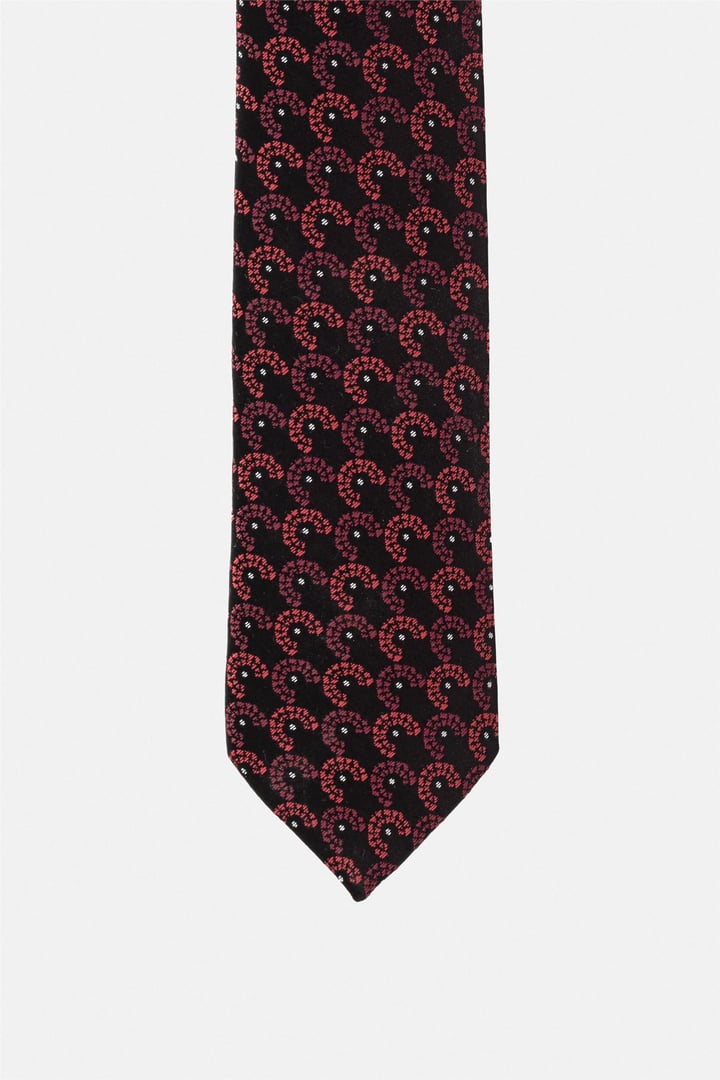 Bordo Baskılı Kravat