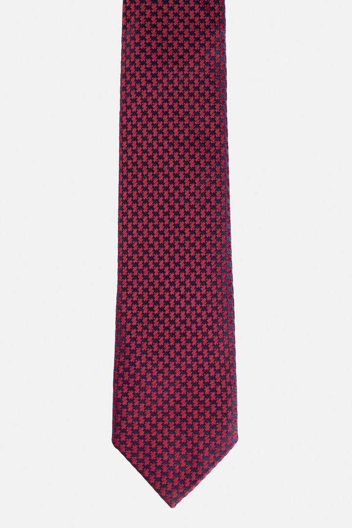 Bordo Baskılı Kravat