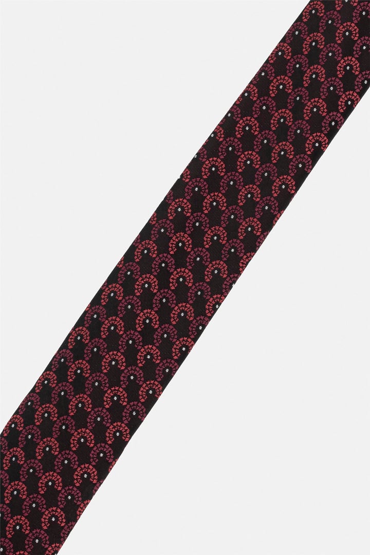 Bordo Baskılı Kravat