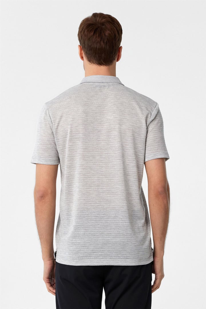 Gri Regular Armürlü Polo Yaka Tişört
