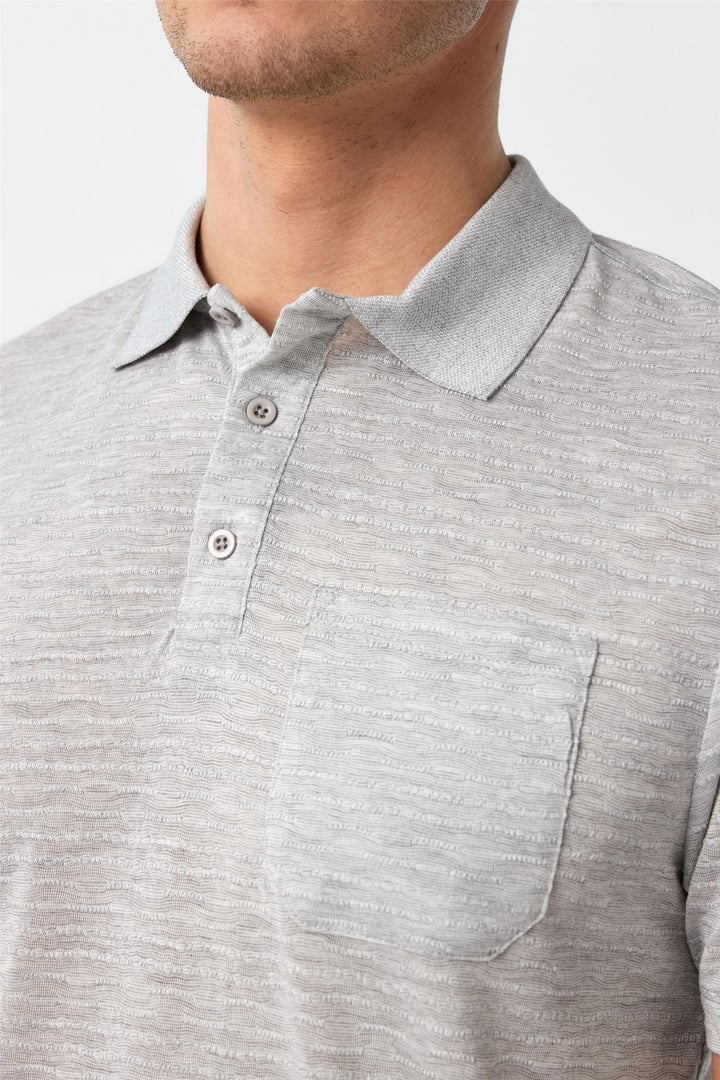 Gri Regular Armürlü Polo Yaka Tişört